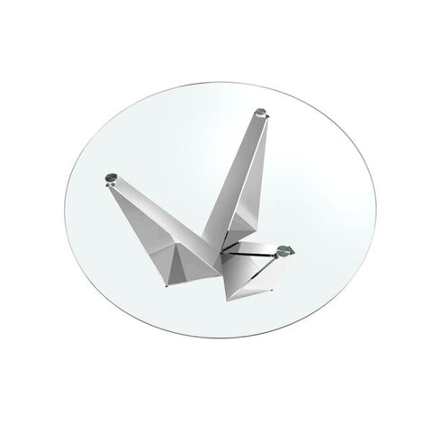 Esstisch aus mit Tischplatte aus Einscheibensicherheitsglas