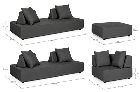 4ER SET LOUNGESET PIPER MIT KISSEN ANTH