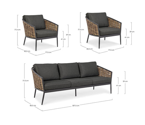LOUNGE 3ER SET MARIBELA ANTHR M-KIS YK13