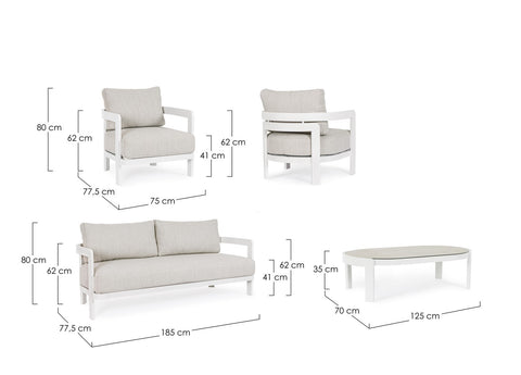 4ER SET LOUNGE M-K PRESLEY WEIß WG20