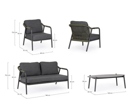 SET4 SITZGRUPPE C-C MIRAVET ANT/GRÜN