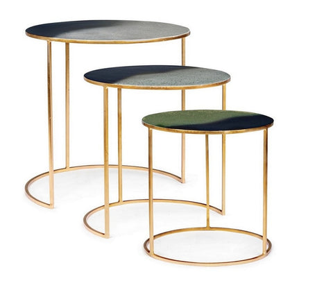 3ER SET BEISTELLTISCH DESUR RUND