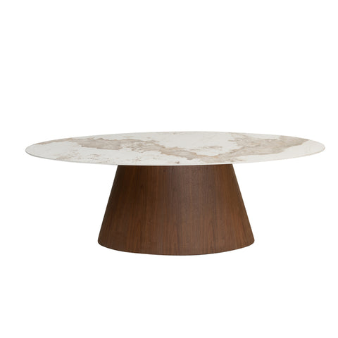 Ellipse Dining Table Ceramic Marble