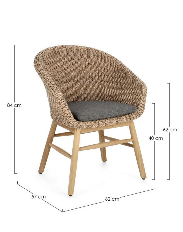 Bizzotto Homemotion SEDIA C-BR C-C GENESIS ABACA BadlyBitten