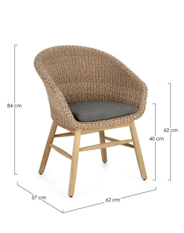 Bizzotto Homemotion SEDIA C-BR C-C GENESIS ABACA BadlyBitten
