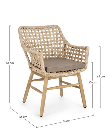 Bizzotto Homemotion SEDIA C-BR C-C WILSON NATURALE BadlyBitten