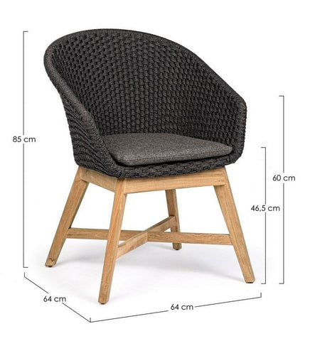 Bizzotto Homemotion STUHL COACHELLA M-ARM M-KIS ANTHR BadlyBitten