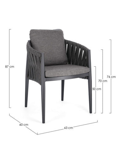 Bizzotto Homemotion STUHL JACINTA C-ARM M-K ANTHRAZIT WG21 BadlyBitten