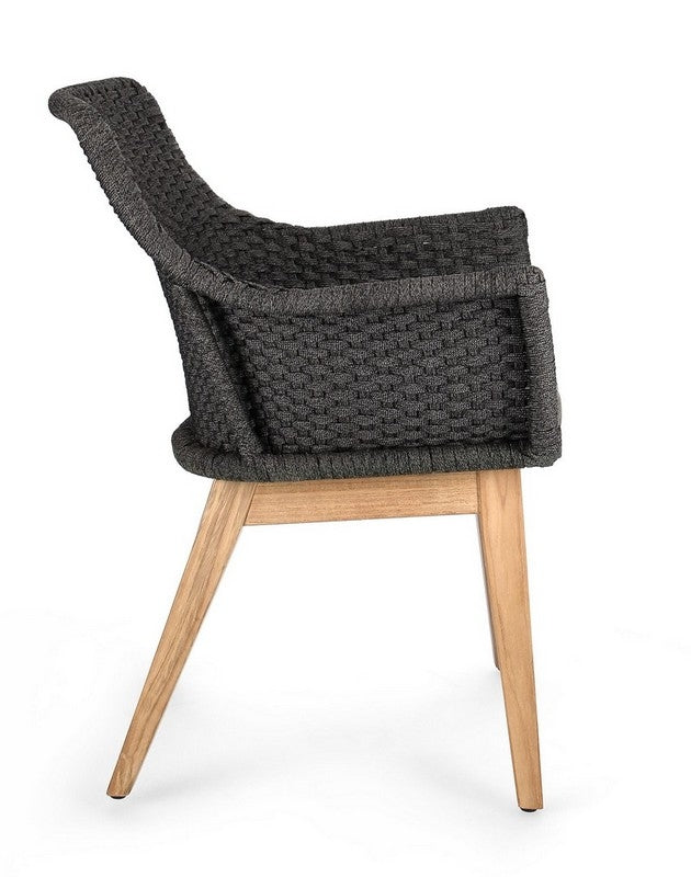 Bizzotto Homemotion STUHL M-ARM M-KISSEN ALLISON ANTHRAZIT BadlyBitten