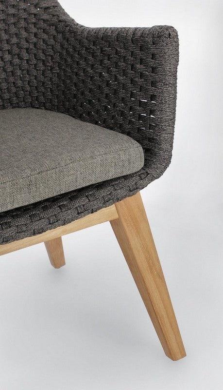 Bizzotto Homemotion STUHL M-ARM M-KISSEN ALLISON ANTHRAZIT BadlyBitten