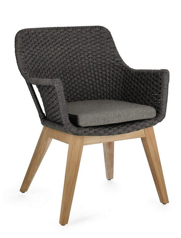 Bizzotto Homemotion STUHL M-ARM M-KISSEN ALLISON ANTHRAZIT BadlyBitten