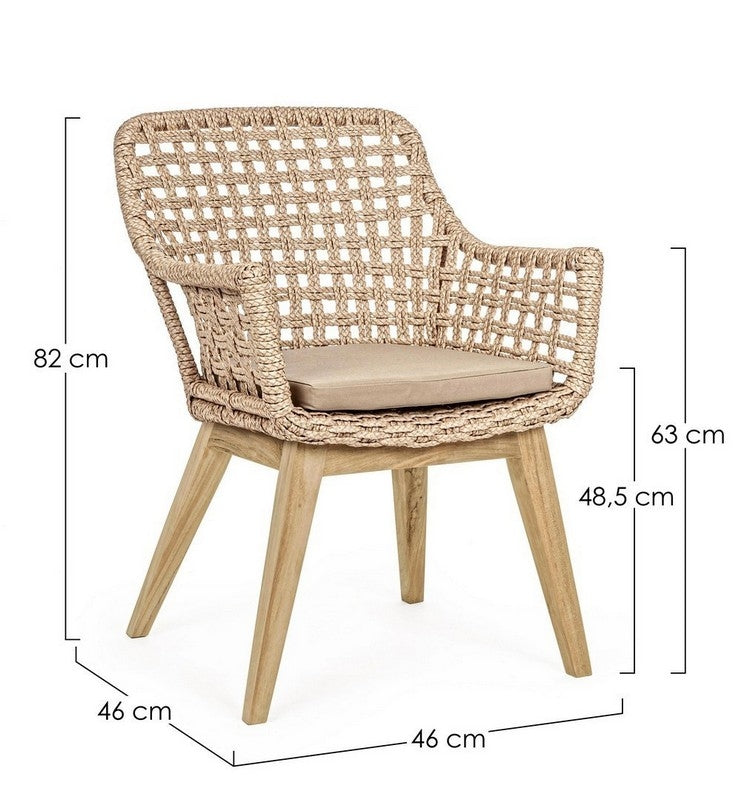 Bizzotto Homemotion STUHL MIT ARMLEHNEN MIT KISSEN MADISON N BadlyBitten