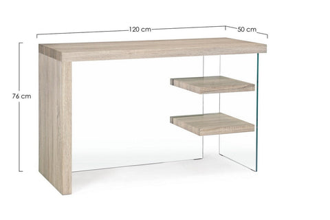 SCHREIBTISCH 2BR LINE WOOD SCHW 120X50