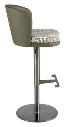 Drehbarer Barhocker mit Stoff und Kunstleder in Grün-Weiß
