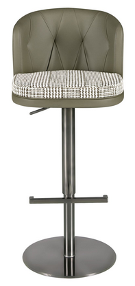 Drehbarer Barhocker mit Stoff und Kunstleder in Grün-Weiß
