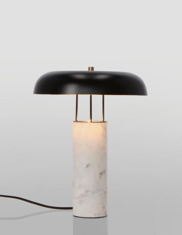 TISCHLAMPE KATHAL MARMORIERT WEIß H33