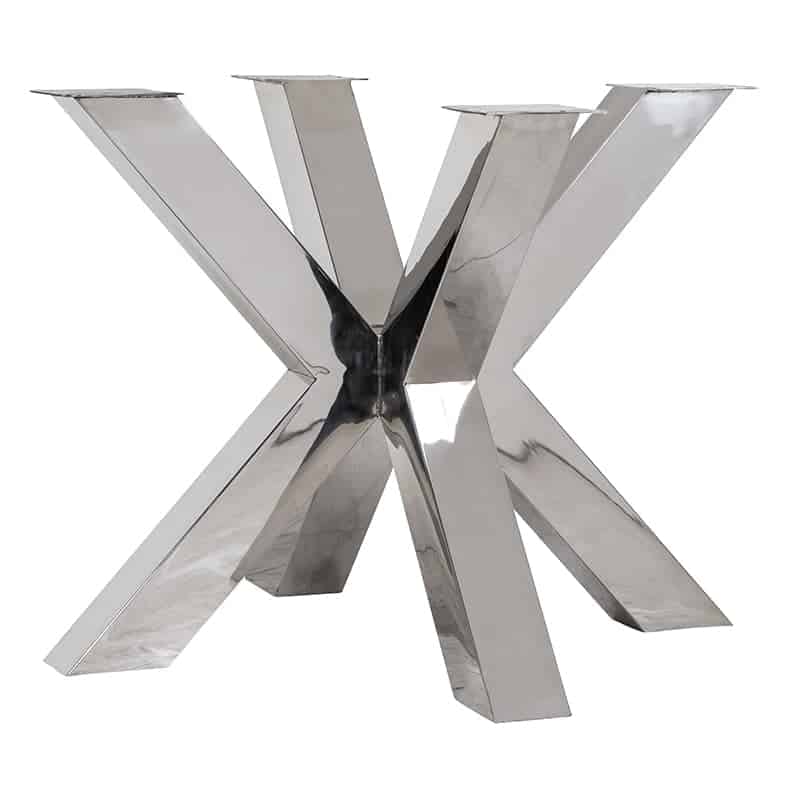 Richmond Interiors table legs cross Bodhi Silver dining table